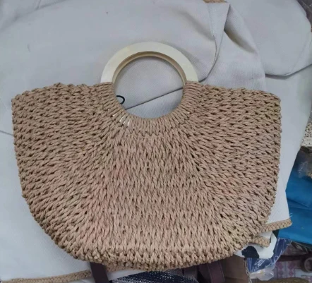 Ntoo Handles Paper Woven Beach Bag