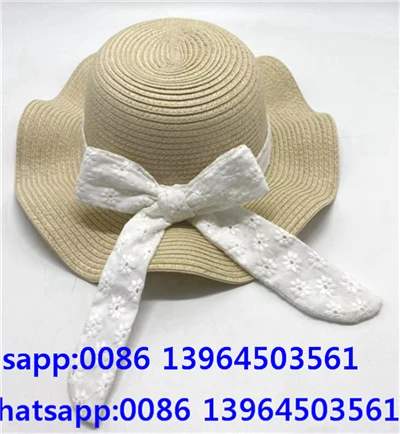 Poj Niam Straw Bowknot Beach Hat