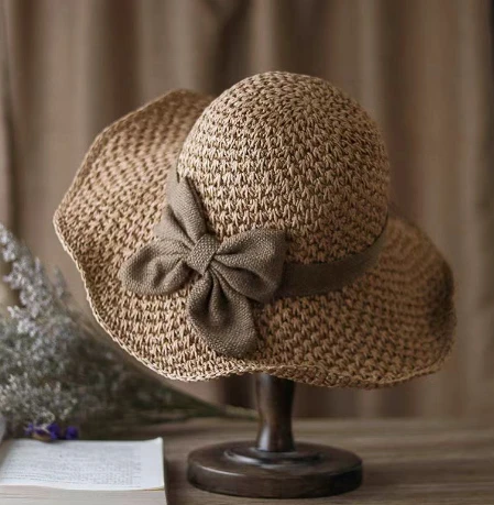 Brown Xim Straw Hats Rau Cov Poj Niam