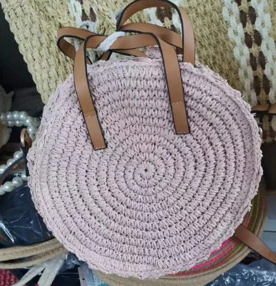Pink Round Me Ntxhais Lub xub pwg hnab