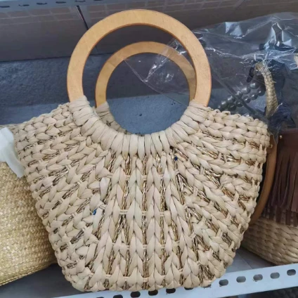 Ntoo Cov Ntaub Ntawv Pob Kws Husk Woven Yeeb Nkab Hnab