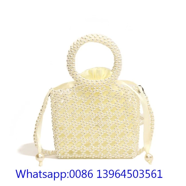 Pearl Beaded Kab tshoob Bridal Bag