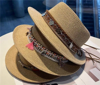 Boho Brown Women Straw Puam Hat