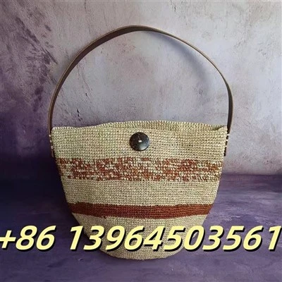 Tes Woven Lub xub pwg Raffia Hnab