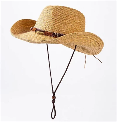 Wide Brim Txiv neej Straw Beach Hat