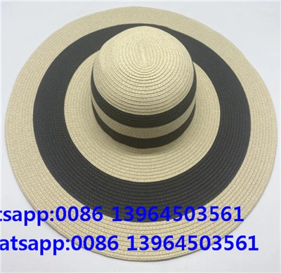 Lub caij ntuj sov Wide Brim Floppy Straw Sun Ladies Hats