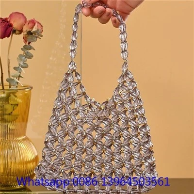 Handwoven Acrylic Chain Lub xub pwg hnab