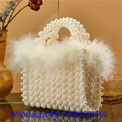 Handwoven Women Pearl Party Hnab