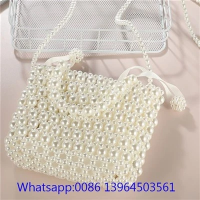 Handmade Dawb Pearl Beaded Hnab