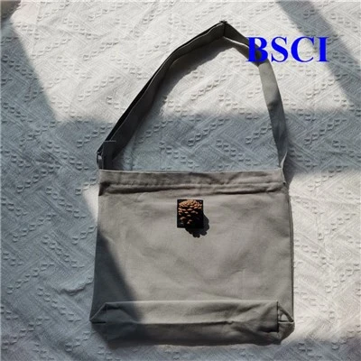 Canvas lub xub pwg Hnab nrog zipper