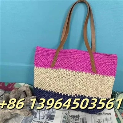 Madagascar Raffia Tote Hnab