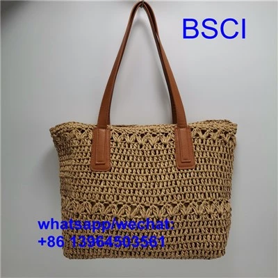 Daim Ntawv Straw Beach Bags