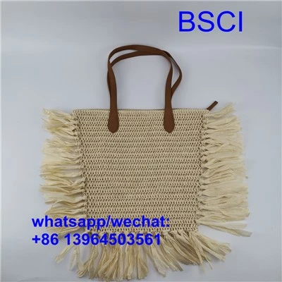Lub caij ntuj sov Straw Beach Bags